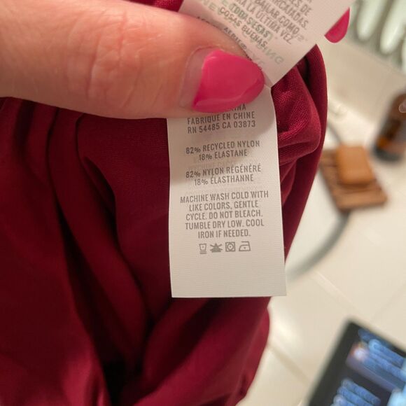 Smoothez by aerie Short Sleeve Round Neck Bodysuit Red Size Small - Picture 9 of 11